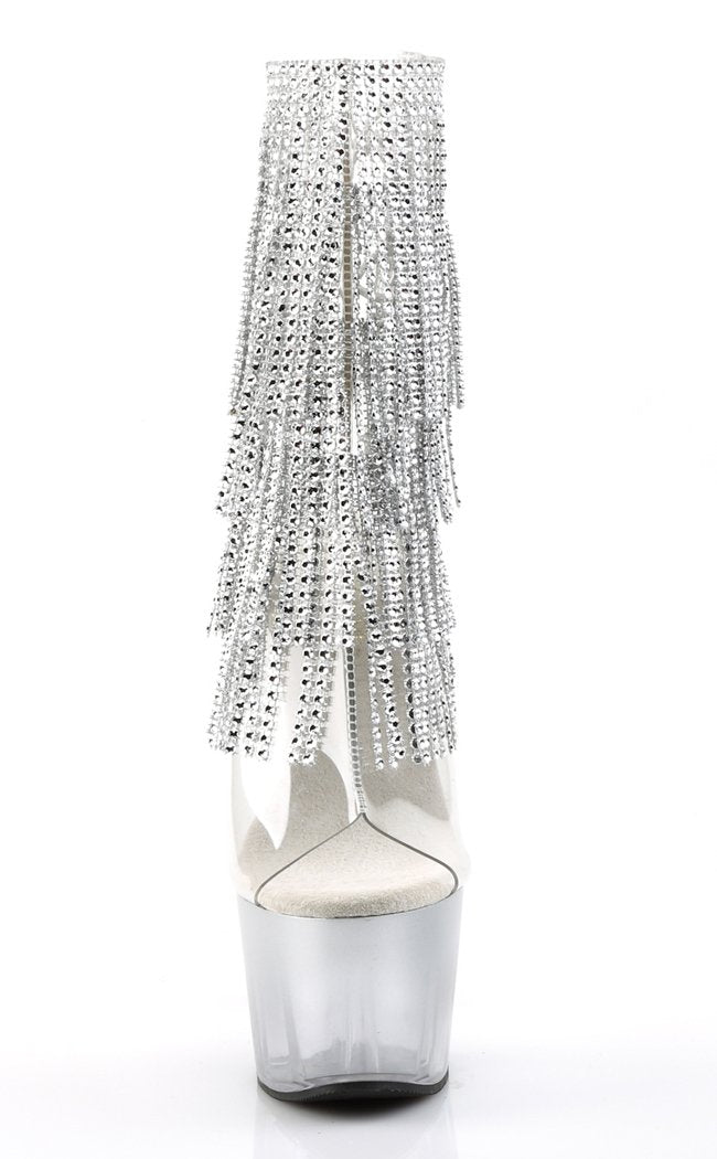 ADORE-1017RSFT Silver Ankle Boots-Pleaser-Tragic Beautiful