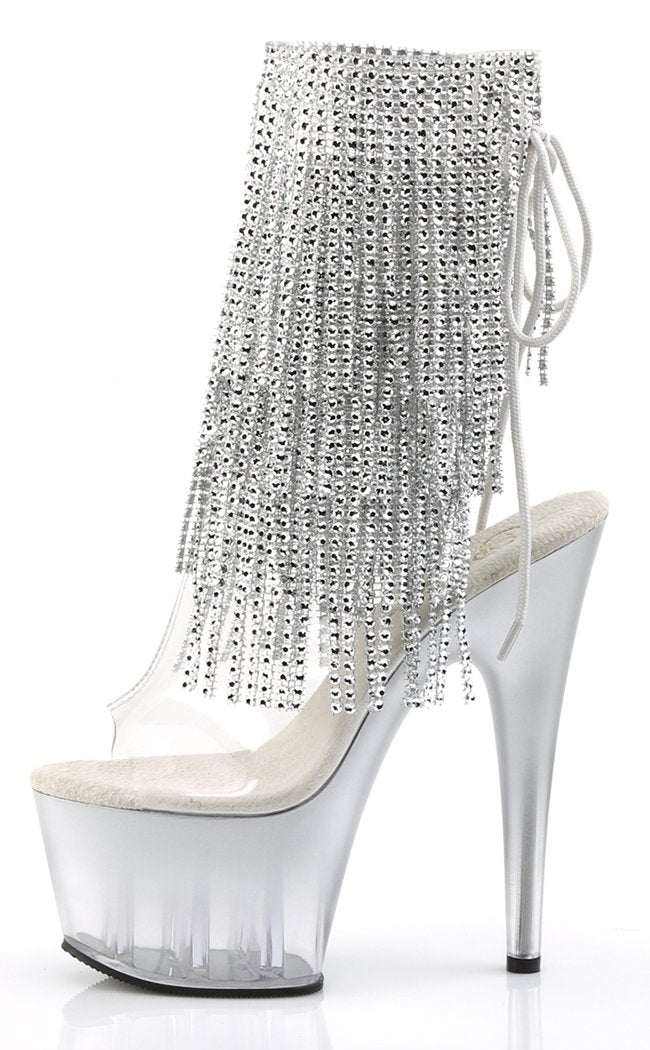 ADORE-1017RSFT Silver Ankle Boots-Pleaser-Tragic Beautiful