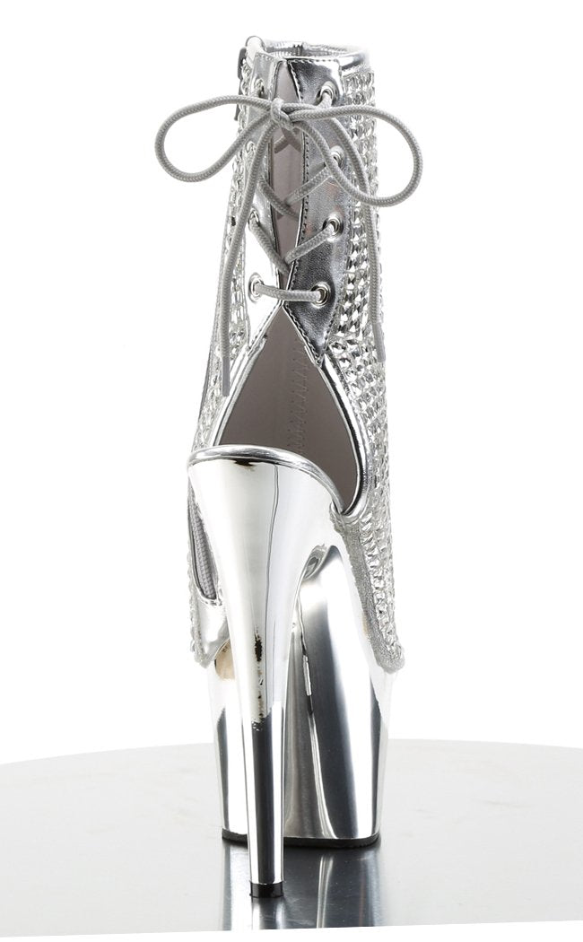 ADORE-1018DCS Silver Chrome Ankle Boots-Pleaser-Tragic Beautiful