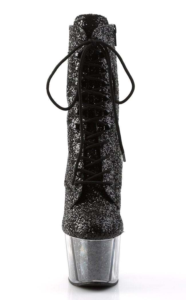 ADORE-1020G Black Glitter Ankle Boots-Pleaser-Tragic Beautiful