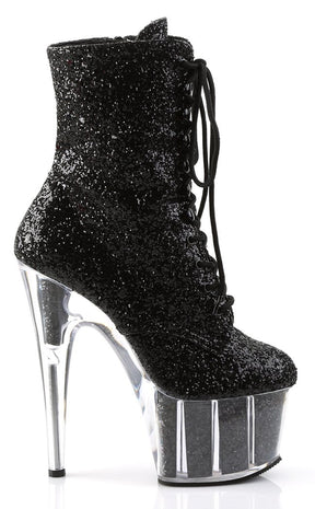 ADORE-1020G Black Glitter Ankle Boots-Pleaser-Tragic Beautiful