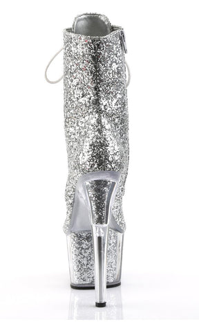 ADORE-1020G Silver Glitter Ankle Boots-Pleaser-Tragic Beautiful