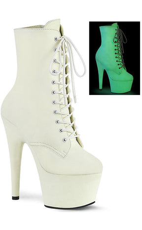 ADORE-1020GD White Glow in the Dark Boots-Pleaser-Tragic Beautiful