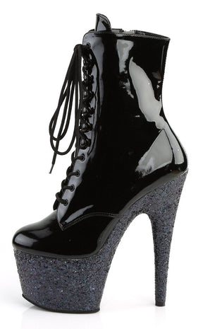 ADORE-1020LG Black Multi Glitter Ankle Boots-Pleaser-Tragic Beautiful