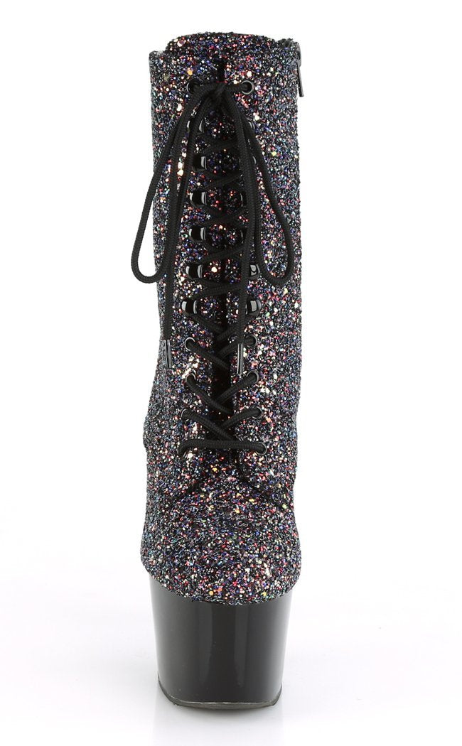 ADORE-1020LG Purple Multi Glitter Ankle Boots-Pleaser-Tragic Beautiful