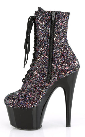 ADORE-1020LG Purple Multi Glitter Ankle Boots-Pleaser-Tragic Beautiful