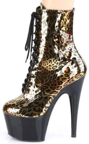 ADORE-1020LP Gold Metallic Leopard Ankle Boots-Pleaser-Tragic Beautiful