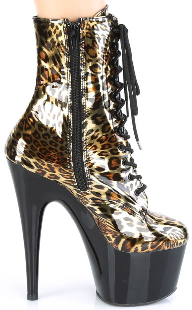 ADORE-1020LP Gold Metallic Leopard Ankle Boots-Pleaser-Tragic Beautiful