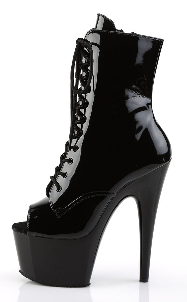 ADORE-1021 Black Patent Ankle Boots-Pleaser-Tragic Beautiful