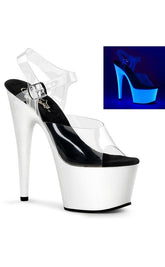 ADORE-708UV Clear & Neon White Heels-Pleaser-Tragic Beautiful