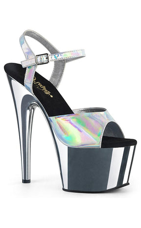 ADORE-709HGCH Silver Hologram Chrome Heels-Pleaser-Tragic Beautiful