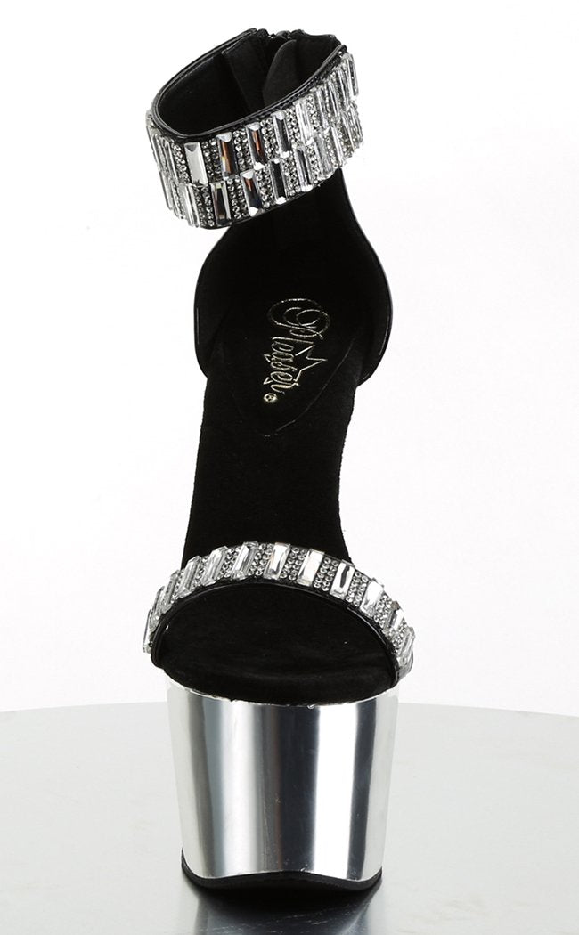 ADORE-769RS Black & Silver Chrome Heels-Pleaser-Tragic Beautiful