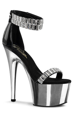 ADORE-769RS Black & Silver Chrome Heels-Pleaser-Tragic Beautiful