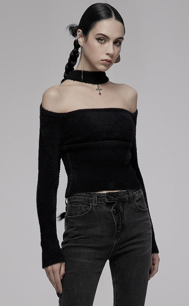 Adrienne Cold Shoulder Sweater-Punk Rave-Tragic Beautiful