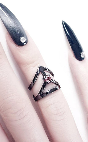 Affection Black Silver Midi Ring-Rogue & Wolf-Tragic Beautiful