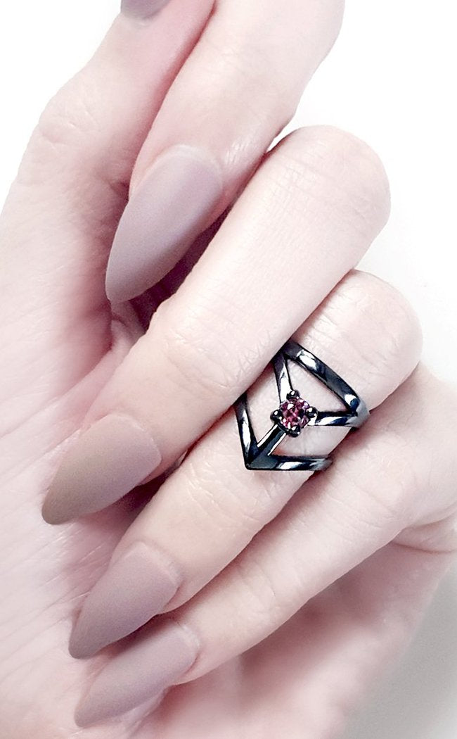 Affection Black Silver Midi Ring-Rogue & Wolf-Tragic Beautiful