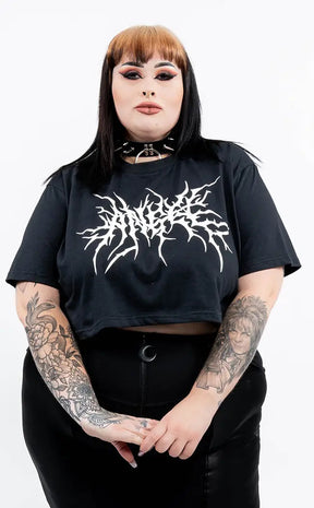 Angel Metal Crop Tee | Plus Size-Tragic Beautiful-Tragic Beautiful