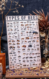 Antique Types of Bees Tin Sign