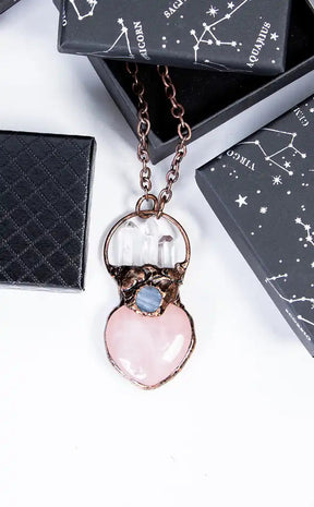 Aphrodite's Heart Necklace | Rose Quartz-Gaia Regalia-Tragic Beautiful