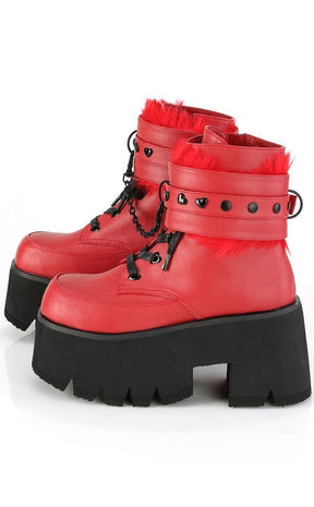 ASHES-57 Red Cuff Combat Boots-Demonia-Tragic Beautiful