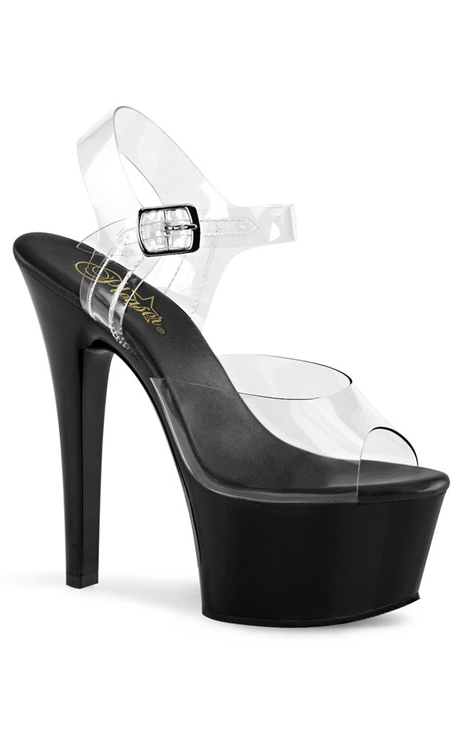 ASPIRE-608 Clr/Blk Heels-Pleaser-Tragic Beautiful