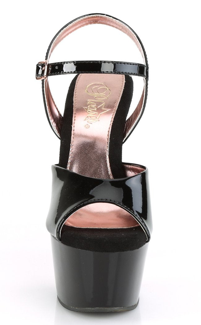 ASPIRE-609TT Black & Rose Gold Chrome Heels-Pleaser-Tragic Beautiful