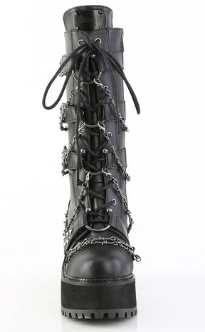 ASSAULT-117 Black Vegan Mid-Calf Boots