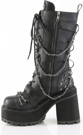 ASSAULT-117 Black Vegan Mid-Calf Boots