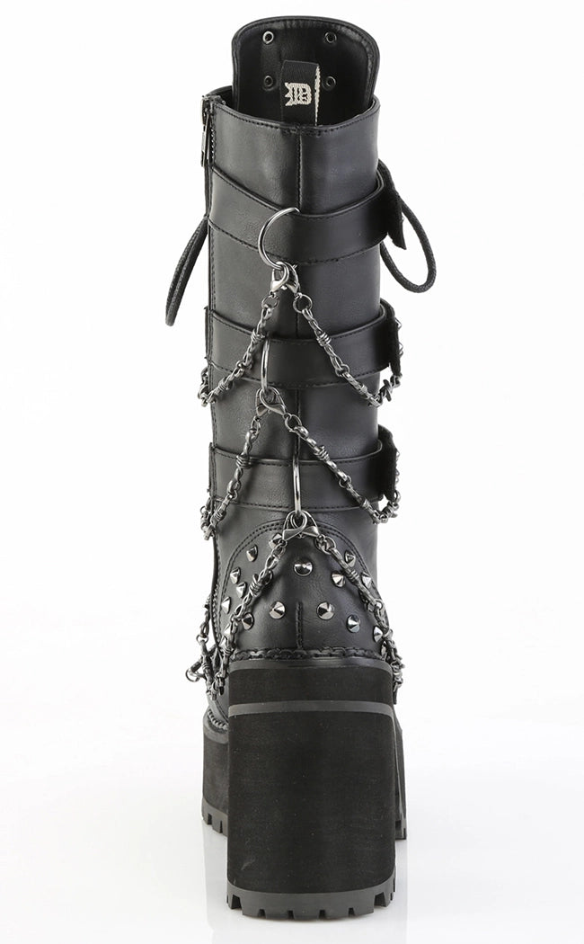 ASSAULT-117 Black Vegan Mid-Calf Boots