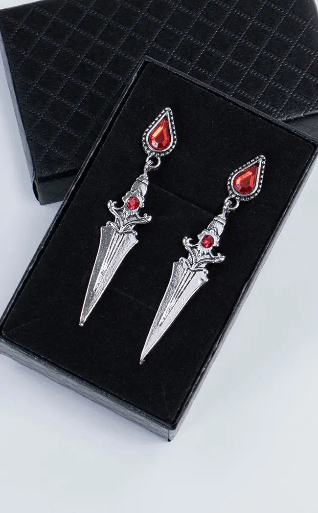 Athame of Blood Earrings-Gothic Jewellery-Tragic Beautiful