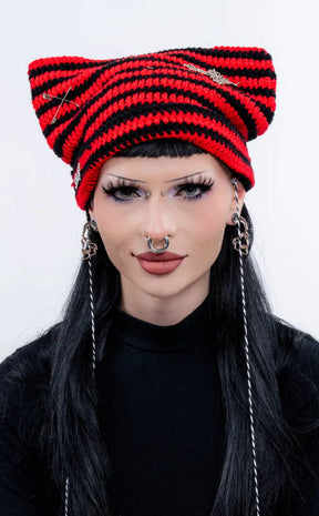 Bad Intentions Beanie | Red & Black