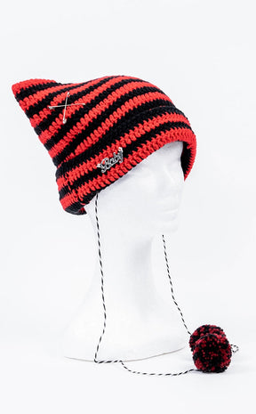 Bad Intentions Beanie | Red & Black-Cold Black Heart-Tragic Beautiful