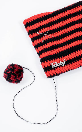 Bad Intentions Beanie | Red & Black-Cold Black Heart-Tragic Beautiful