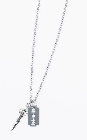 Baph-ame Razor Necklace-Gothic Jewellery-Tragic Beautiful