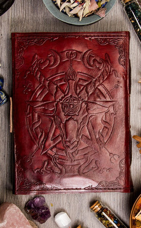 Baphomet Leather Book of Shadows-Nemesis Now-Tragic Beautiful