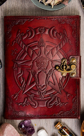 Baphomet Leather Book of Shadows-Nemesis Now-Tragic Beautiful