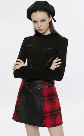 Battle Ready Pleated Skirt | Red Tartan-Punk Rave-Tragic Beautiful