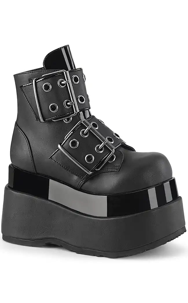 BEAR-104 Black Matte Vegan Leather Platform Boots-Demonia-Tragic Beautiful