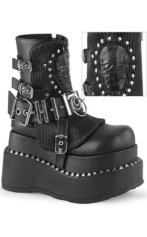 BEAR-150 Black Vegan Platform Boots-Demonia-Tragic Beautiful