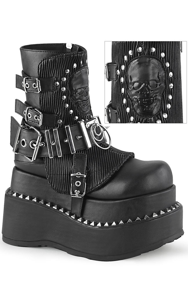 BEAR-150 Black Vegan Platform Boots-Demonia-Tragic Beautiful