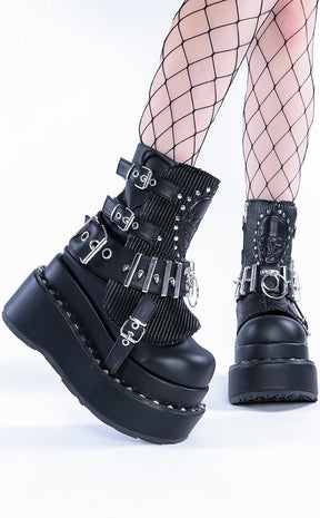 BEAR-150 Black Vegan Platform Boots-Demonia-Tragic Beautiful