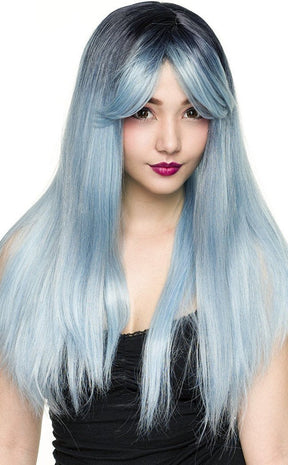 Bella Dark Root Long Blue Ice Wig-Rockstar Wigs-Tragic Beautiful