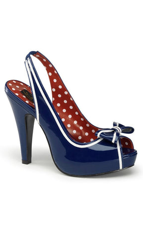 BETTIE-05 Navy Blue Pat Heels-Pin Up Couture-Tragic Beautiful