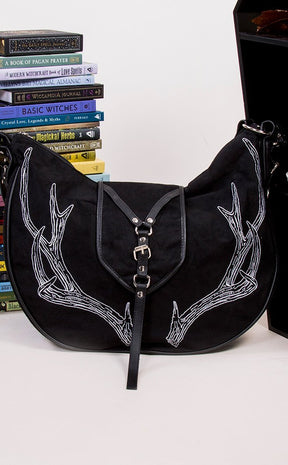 Black Antlers Hobo Purse-Restyle-Tragic Beautiful