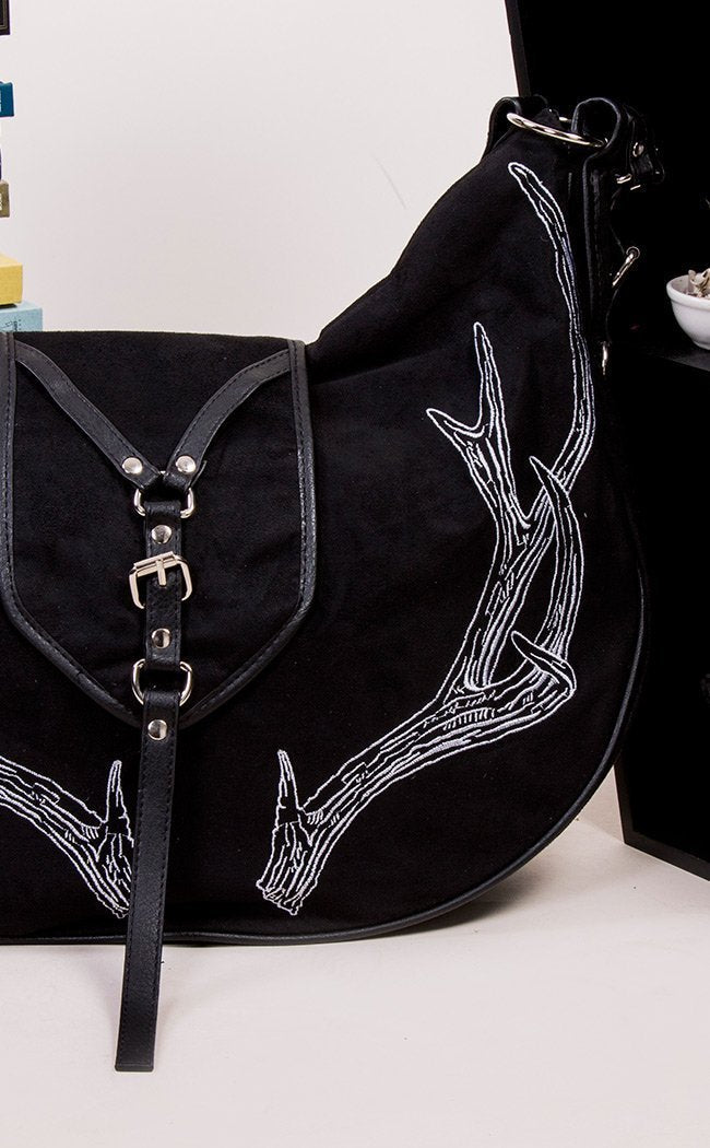 Black Antlers Hobo Purse-Restyle-Tragic Beautiful