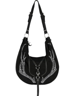 Black Antlers Hobo Purse-Restyle-Tragic Beautiful