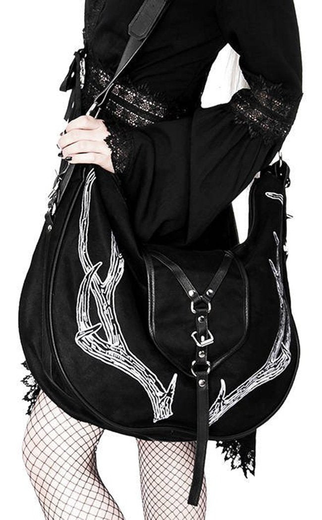 Black Antlers Hobo Purse-Restyle-Tragic Beautiful