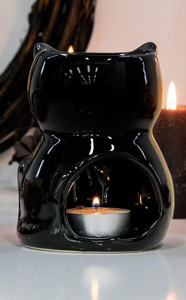 Black Cat Oil Burner-Gothic Gifts-Tragic Beautiful