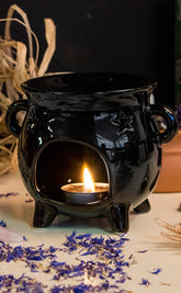 Black Cauldron Oil Burner-Cauldrons-Tragic Beautiful