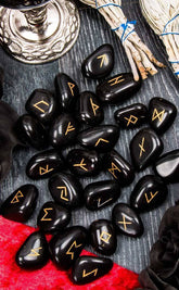 Black Agate Elder Futhark Rune Set-Aether-Tragic Beautiful